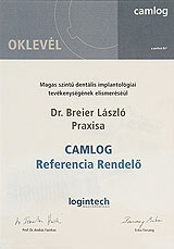 Breier Fog&aacute;szat, Camlog Implant System